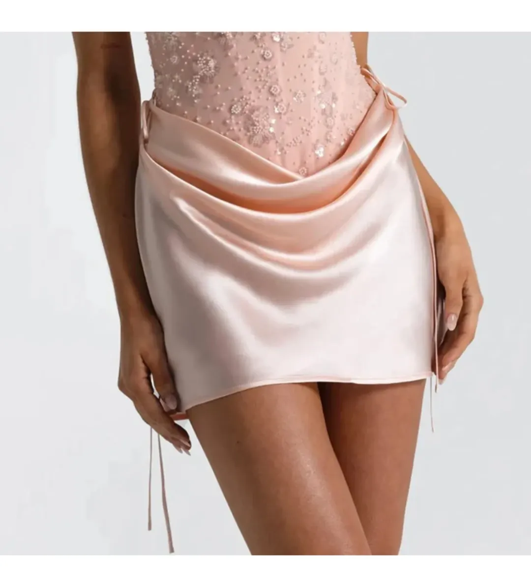 Natalie Rolt Evelyn Mini Dress in Baby Pink Size 2/AU10 for rent on The Volte - main image