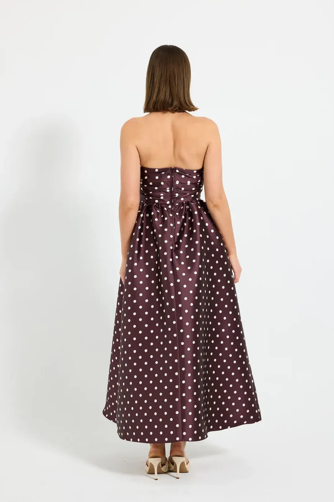 Pasduchas Alistair Strapless Polka Dot Midi Dress 10 for rent on The Volte - main image