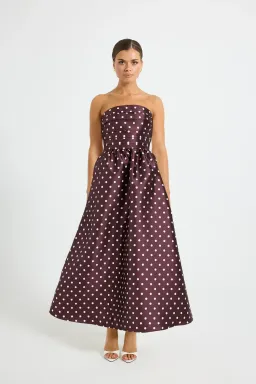 Pasduchas Alistair Strapless Polka Dot Midi Dress 10 for rent on The Volte - image 1