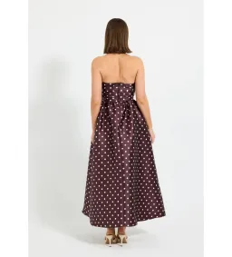 Pasduchas Alistair Strapless Midi Dress Blackberry Spot Size 12 for rent on The Volte - image 3