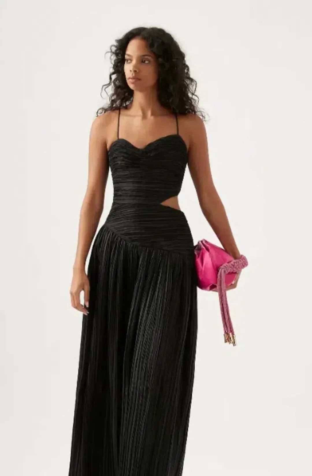 Aje Laurier Wave Maxi Dress black size 10 for rent on The Volte - main image