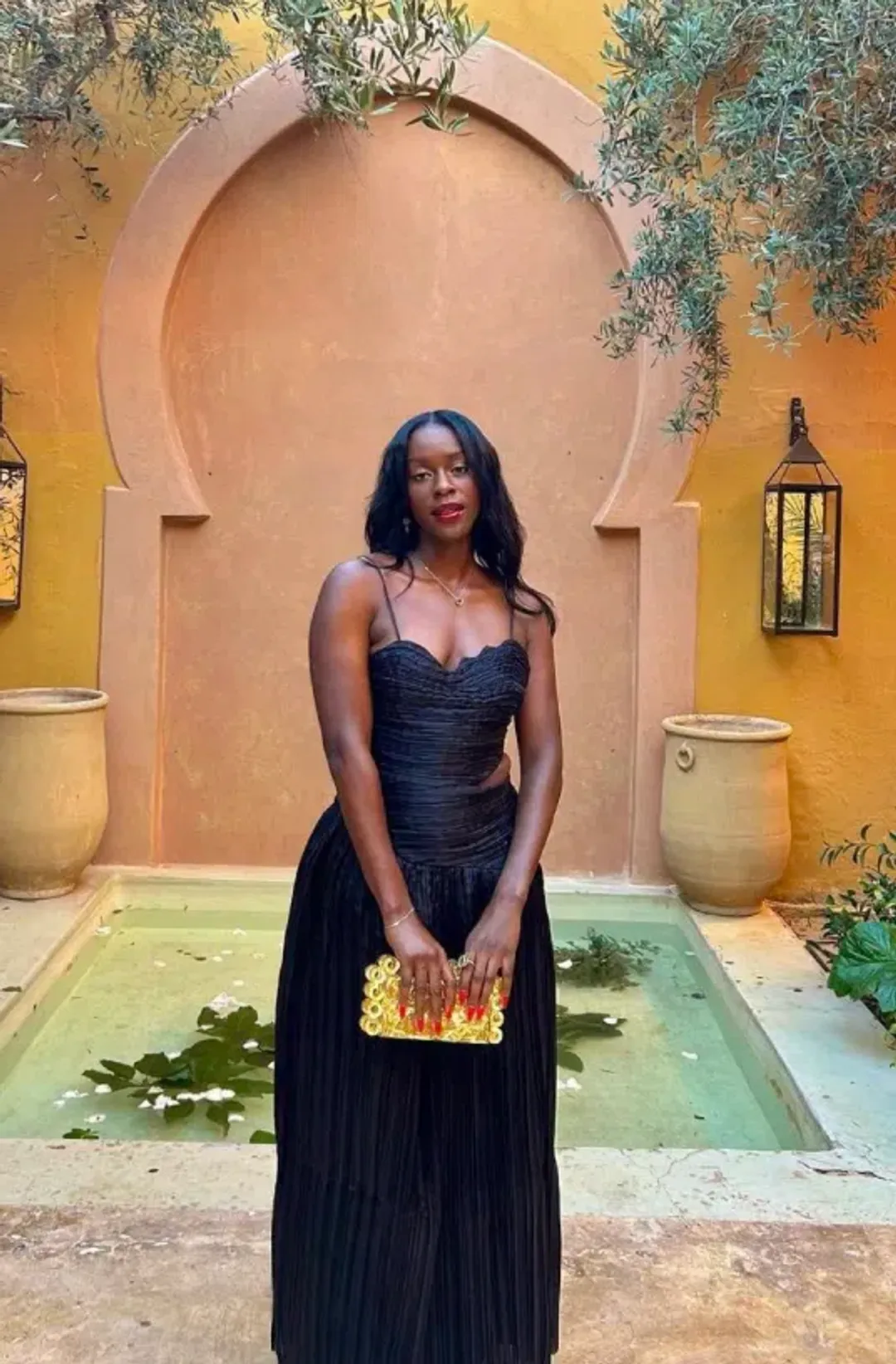 Aje Laurier Wave Maxi Dress black size 10 for rent on The Volte - main image