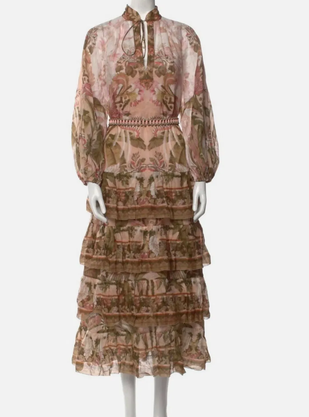 Zimmermann Lyre Tiered Midi Dress (Sz 0) for rent on The Volte - main image