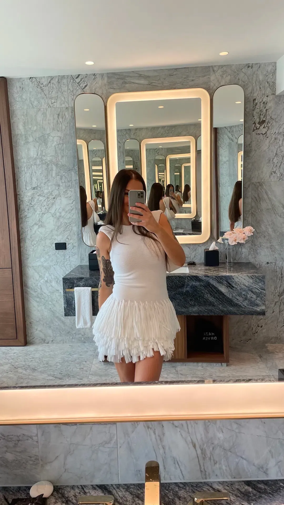 Aje Rushes Raffia Knit Mini Dress white size M (10) for rent on The Volte - main image