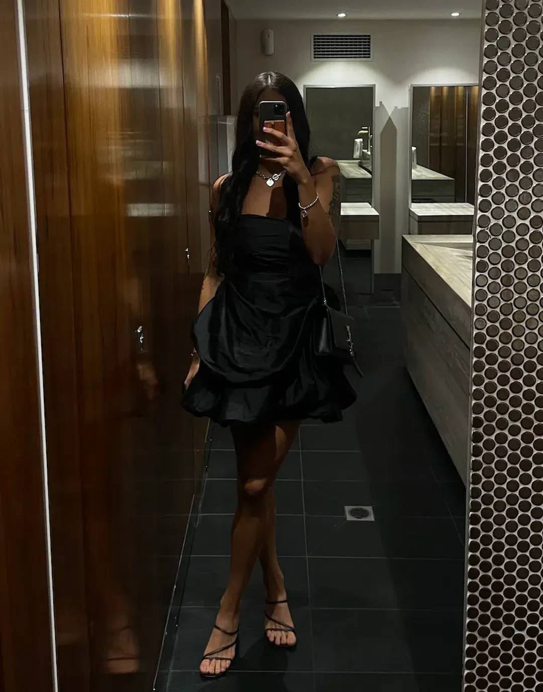 Aje Daybreak Strapless Mini Dress black size 10 for rent on The Volte - main image