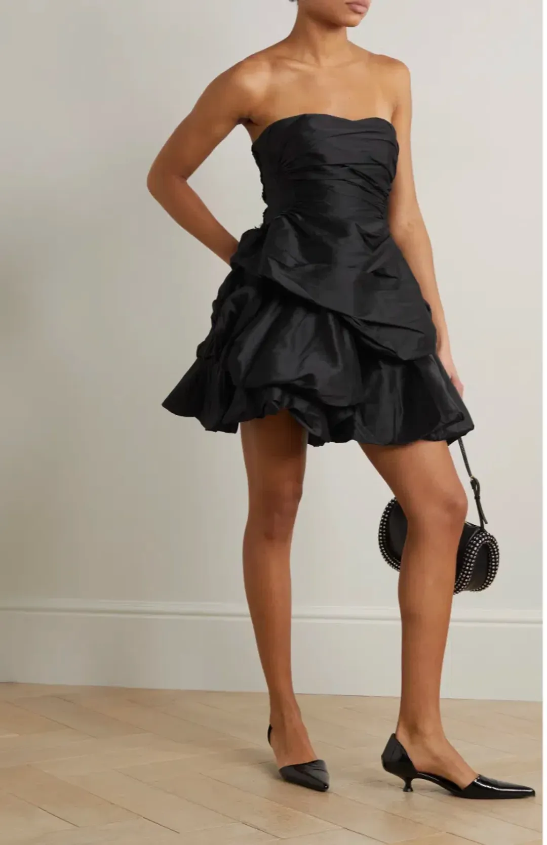 Aje Daybreak Strapless Mini Dress black size 10 for rent on The Volte - main image