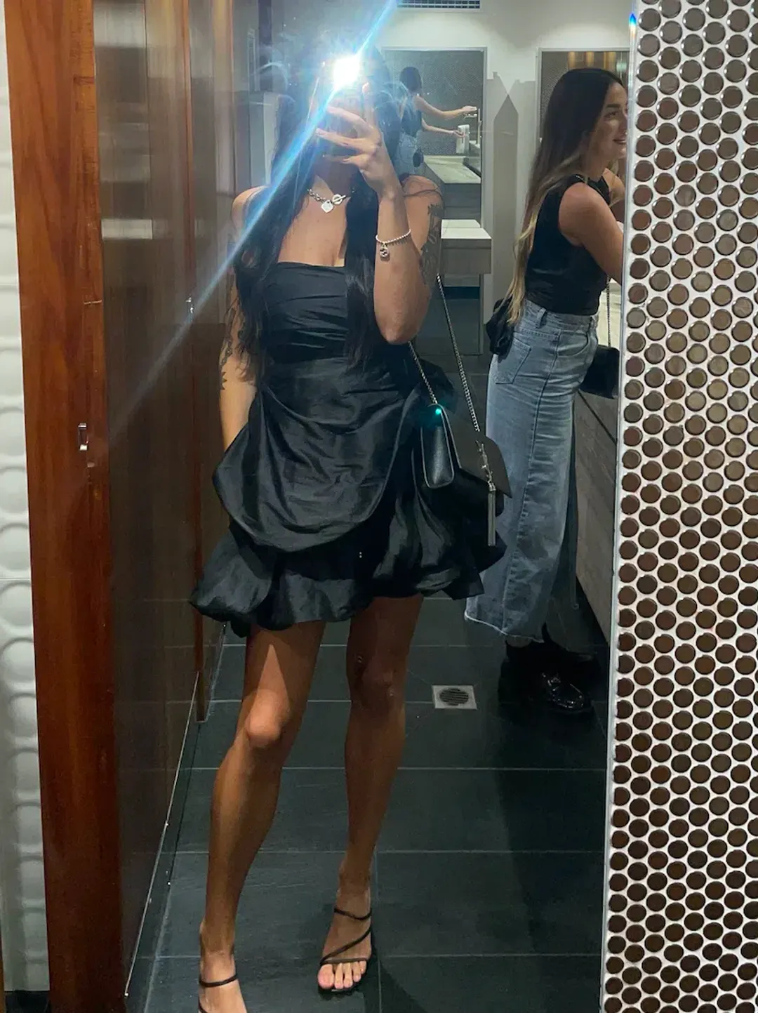 Aje Daybreak Strapless Mini Dress black size 10 for rent on The Volte - main image