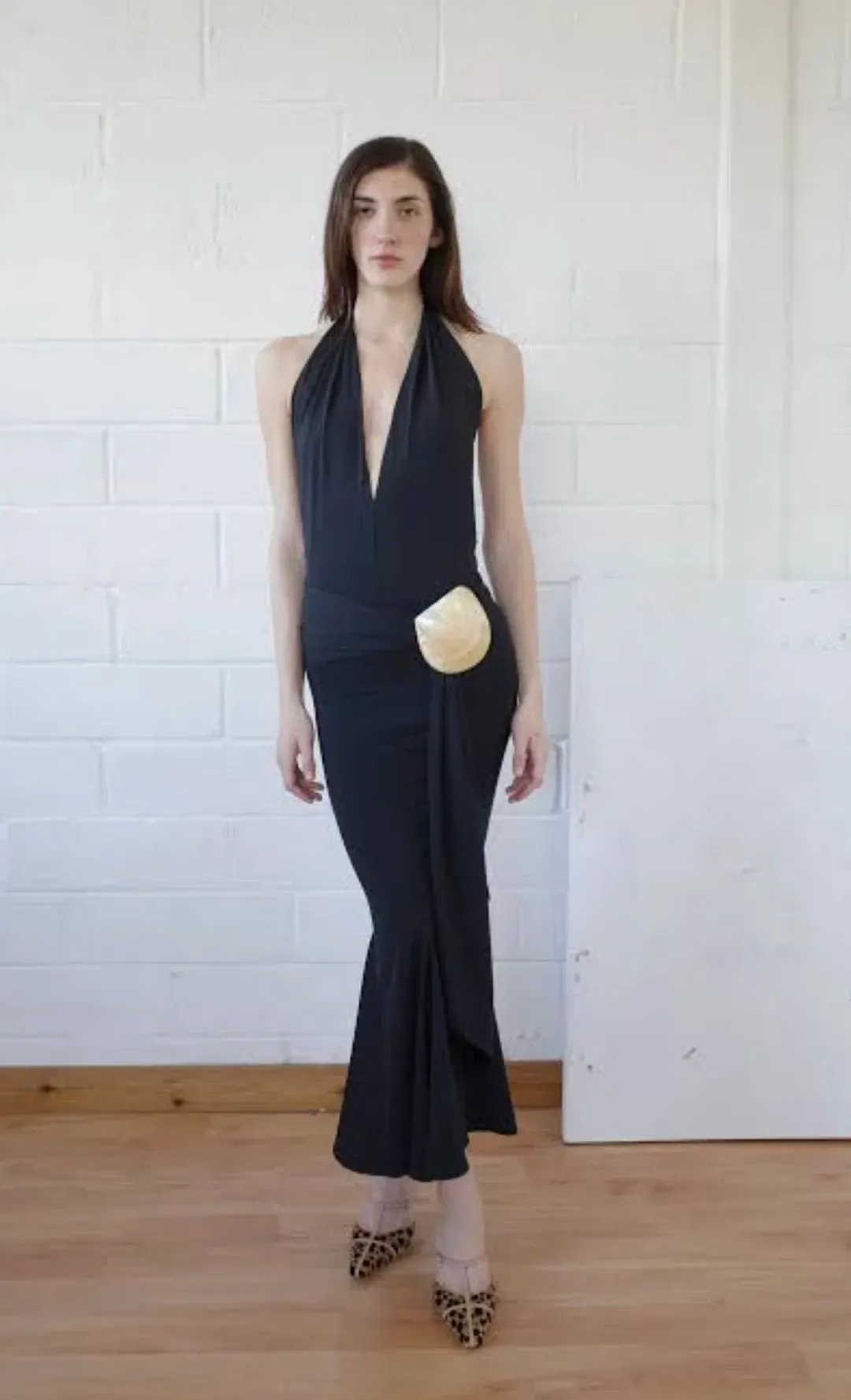 Conner Ives - Recycled Spandex Shell Belt Maxi Dress, Size M  for rent on The Volte - main image