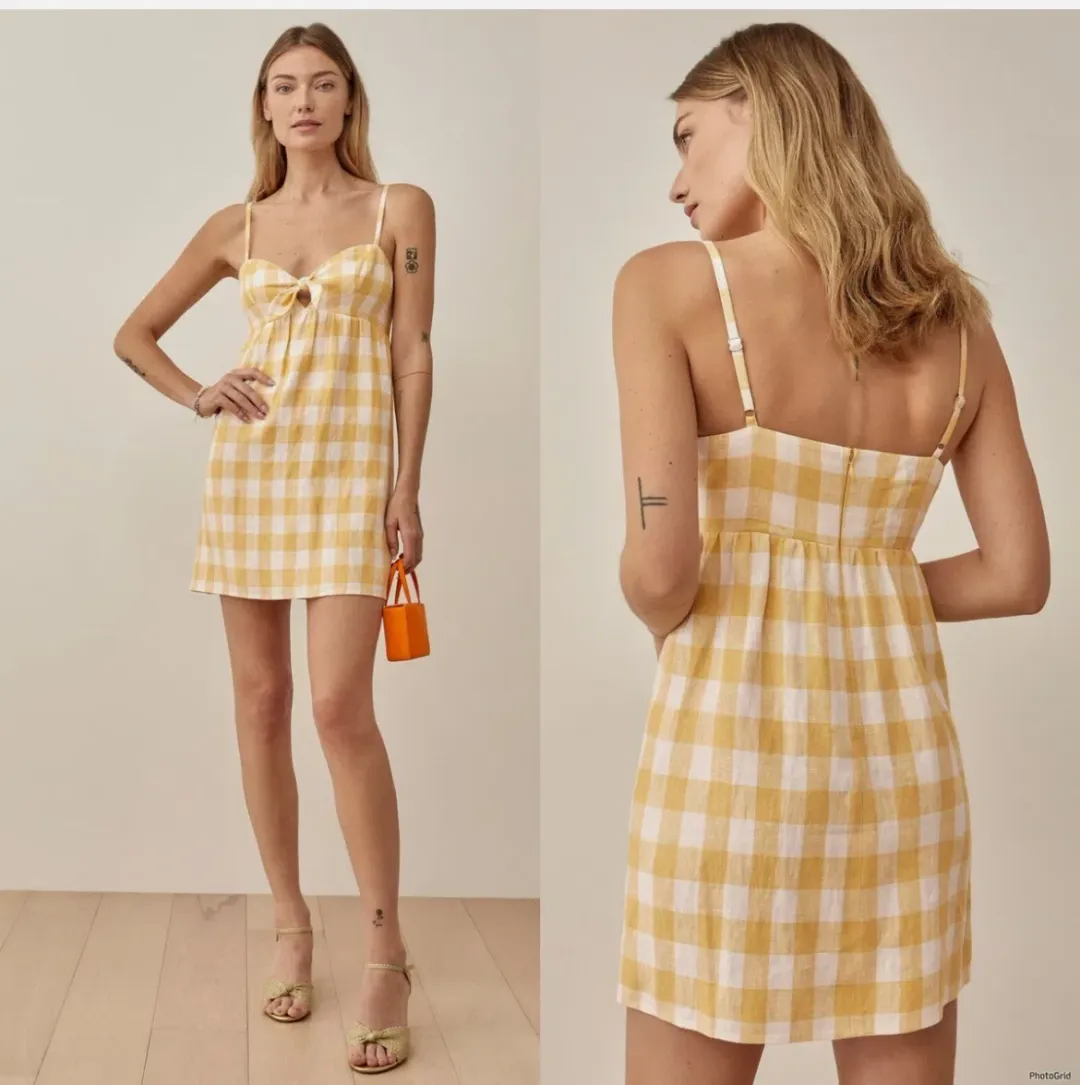 Reformation Ryland Mini Linen Dress  for rent on The Volte - main image