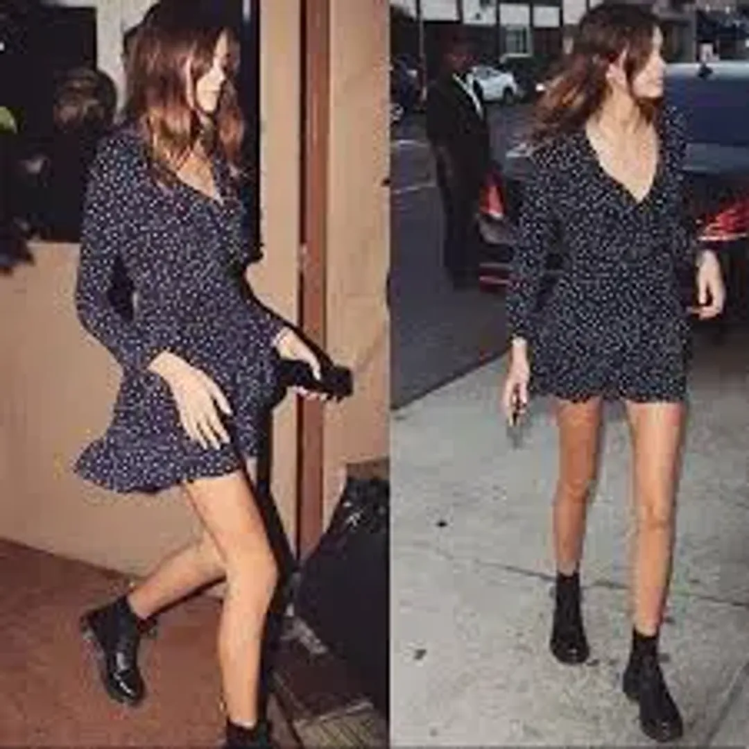 REALISATION PAR THE ALEXANDRA MINI DRESS NAVY STAR SIZE 12 for rent on The Volte - main image