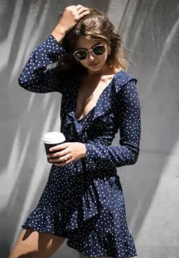 REALISATION PAR THE ALEXANDRA MINI DRESS NAVY STAR SIZE 12 for rent on The Volte - image 1