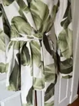 New TRENERY 2-Piece Suit, Palm Leaf Print Green & Pale Pink [10] Pants & Jacket 🩷 for rent on The Volte - image 8