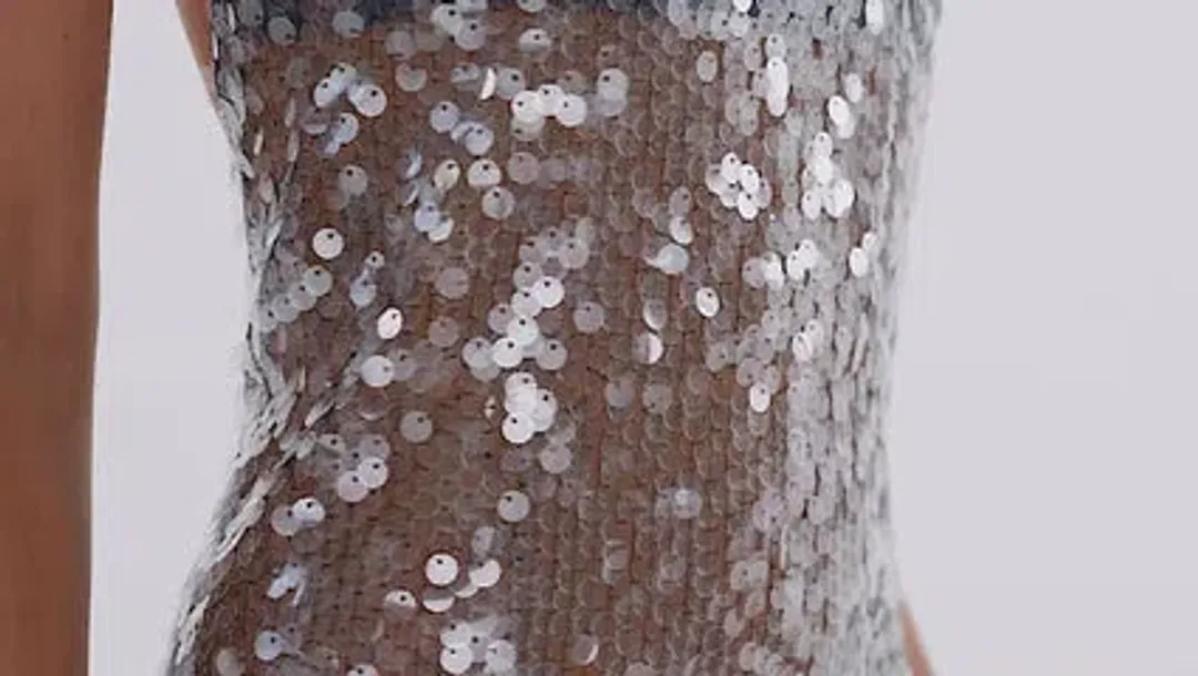Mercury dress medium fits 6, 8 , silver beauty for rent on The Volte - main image