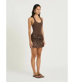 Benni Ariel Mini Dress in Cocoa Size AU10 for rent on The Volte - image 3