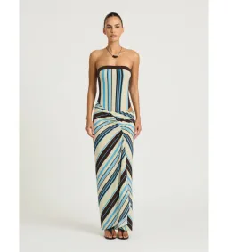 Benni Rumi Strapless Maxi Dress in Ocean Stripe Size AU6 for rent on The Volte - image 2