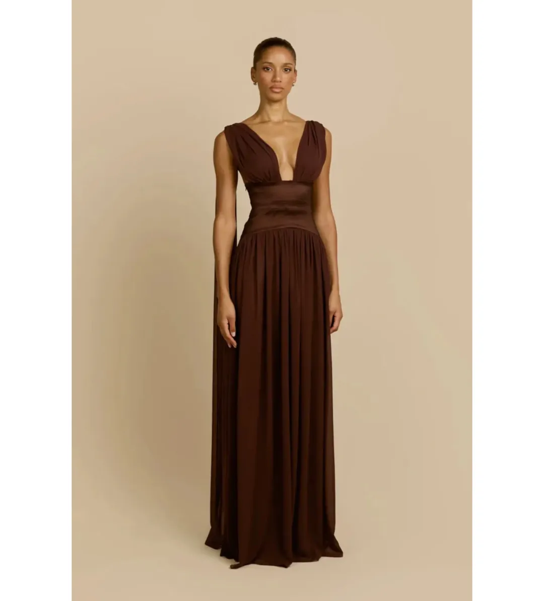 Arcina Ori Ramona Dress in Cacao Size XS/AU6 for rent on The Volte - main image