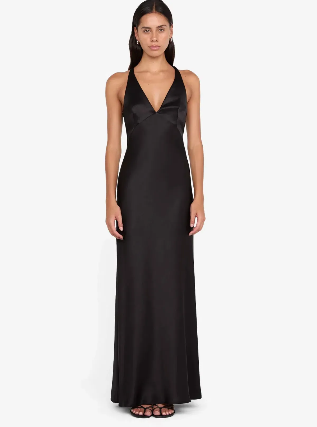 Dreamer V neck Dress Black for rent on The Volte - main image