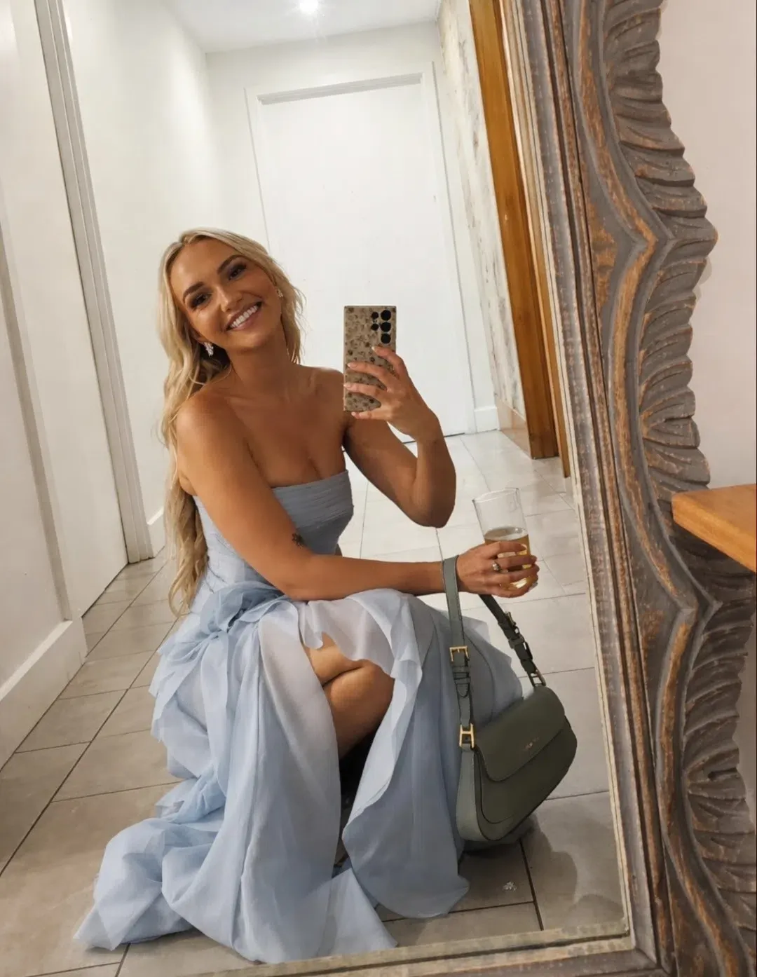 Aje Canyon Gown - Blue - Size 6 for rent on The Volte - main image
