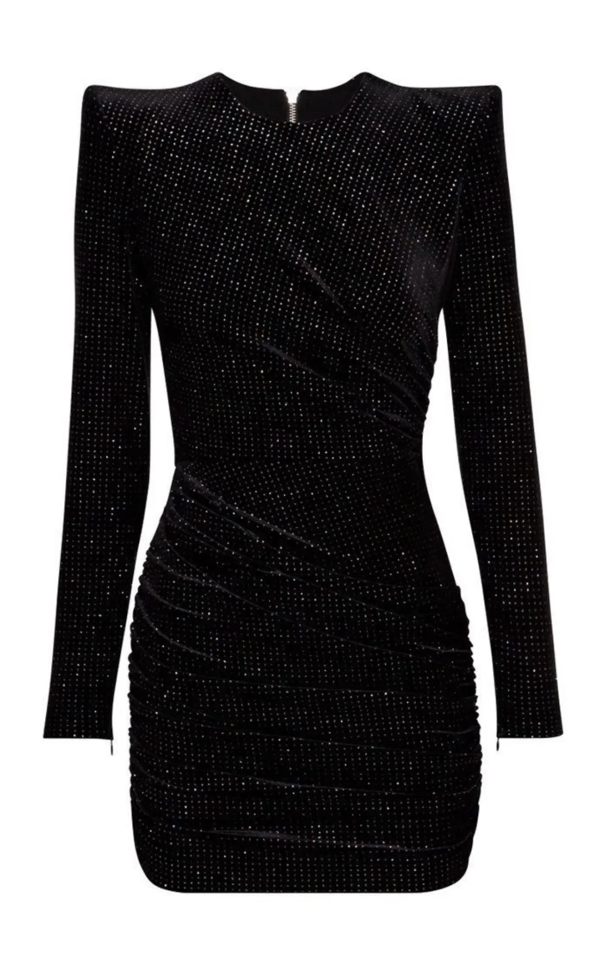 Alex Perry Raine Velvet Crystal Mini Dress Black Size 12  RRP $3,800 for rent on The Volte - main image