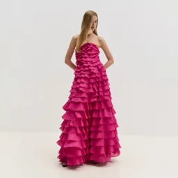 AJE Fleur Pleated Magenta Gown Size 10 for rent on The Volte - image 1