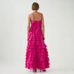 AJE Fleur Pleated Magenta Gown Size 10 for rent on The Volte - image 5