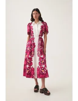 🩷 AJE Fernanda Midi Dress in Bold Blooming Pink Floral - Size 8 AU 🩷 for rent on The Volte - image 1