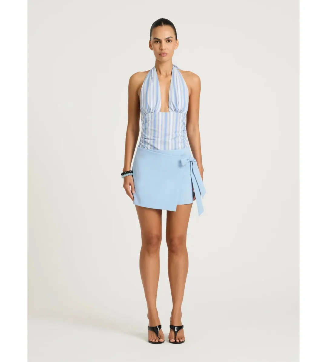 Benni Tiano Mini Dress in Blue Stripe Size AU6 for rent on The Volte - main image