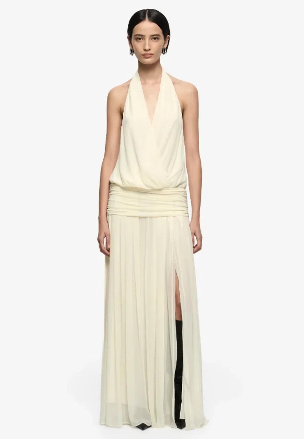 Bec & Bridge JASMIN V MAXI DRESS LEMON SORBET size 8 for rent on The Volte - main image