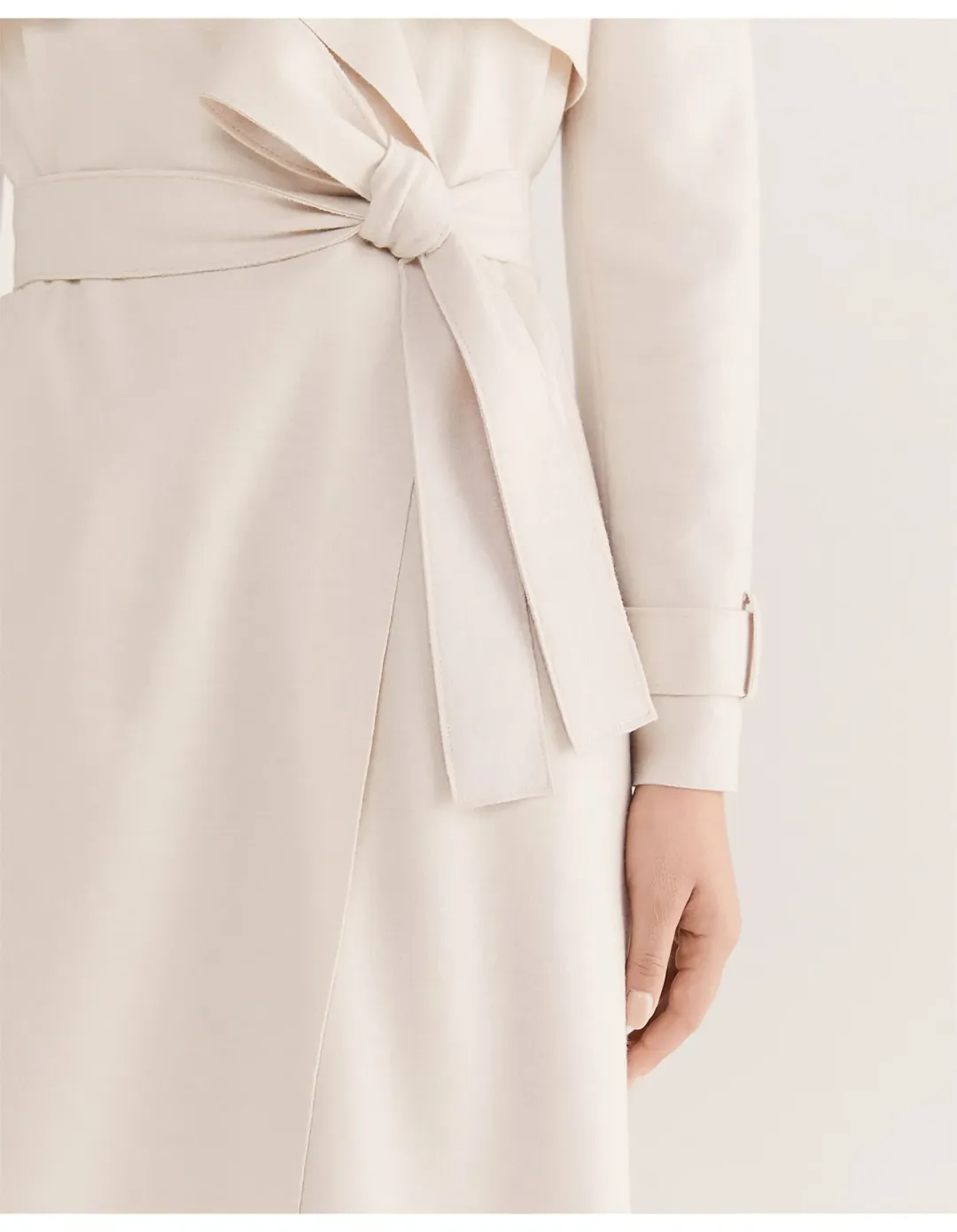 Saba Karla Longline Trench Coat Size 12 Soft Stone for rent on The Volte - main image