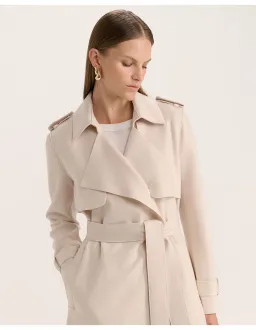 Saba Karla Longline Trench Coat Size 12 Soft Stone for rent on The Volte - image 4