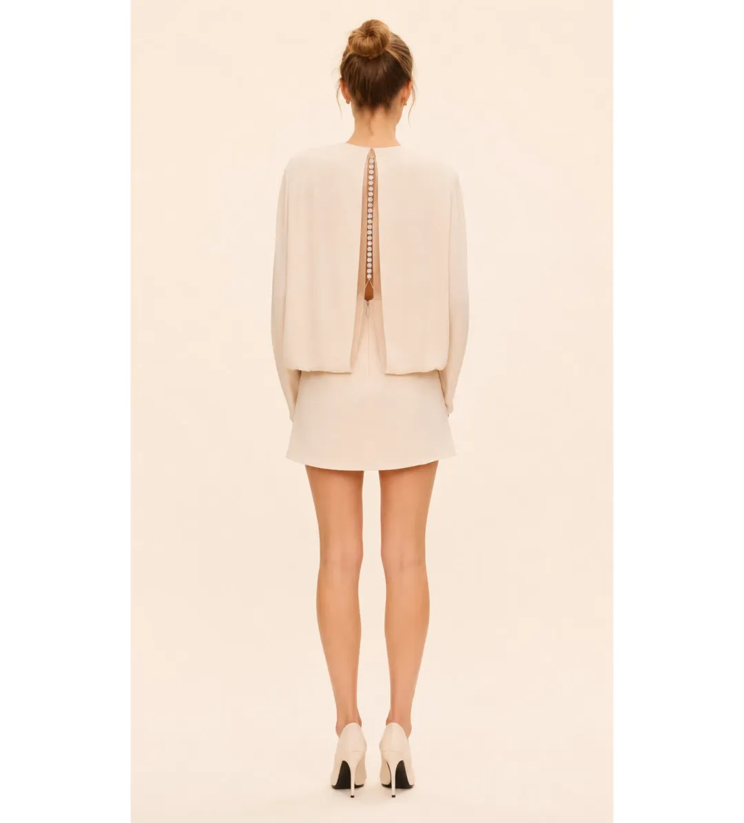 Rachel Gilbert Florida Mini Dress in Champagne Size AU6 for rent on The Volte - main image