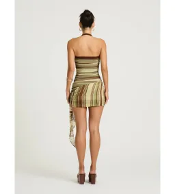 Benni Marnie Mini Dress in Earth Stripe Size AU6 for rent on The Volte - image 3