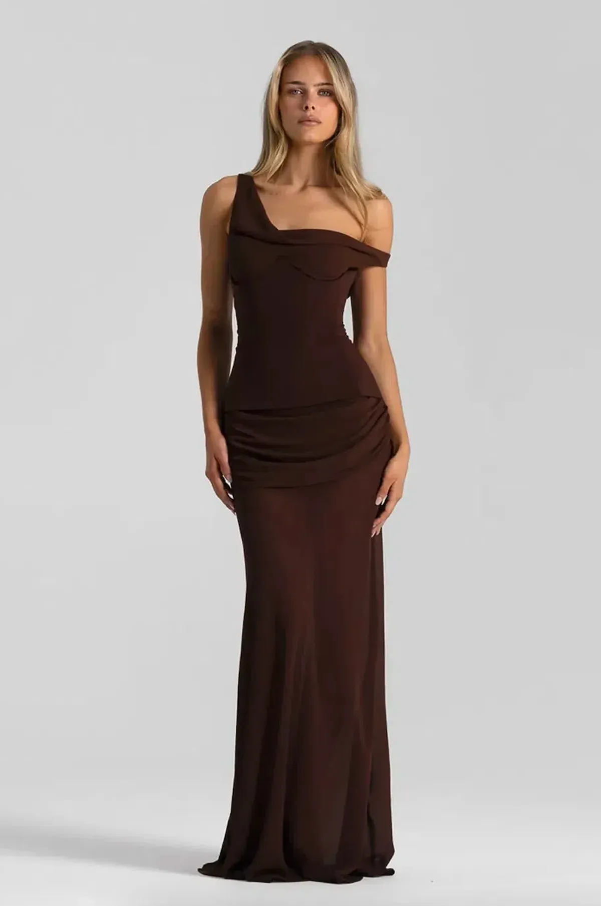 Natalie Rolt Cadence Gown Espresso size 0 for rent on The Volte - main image