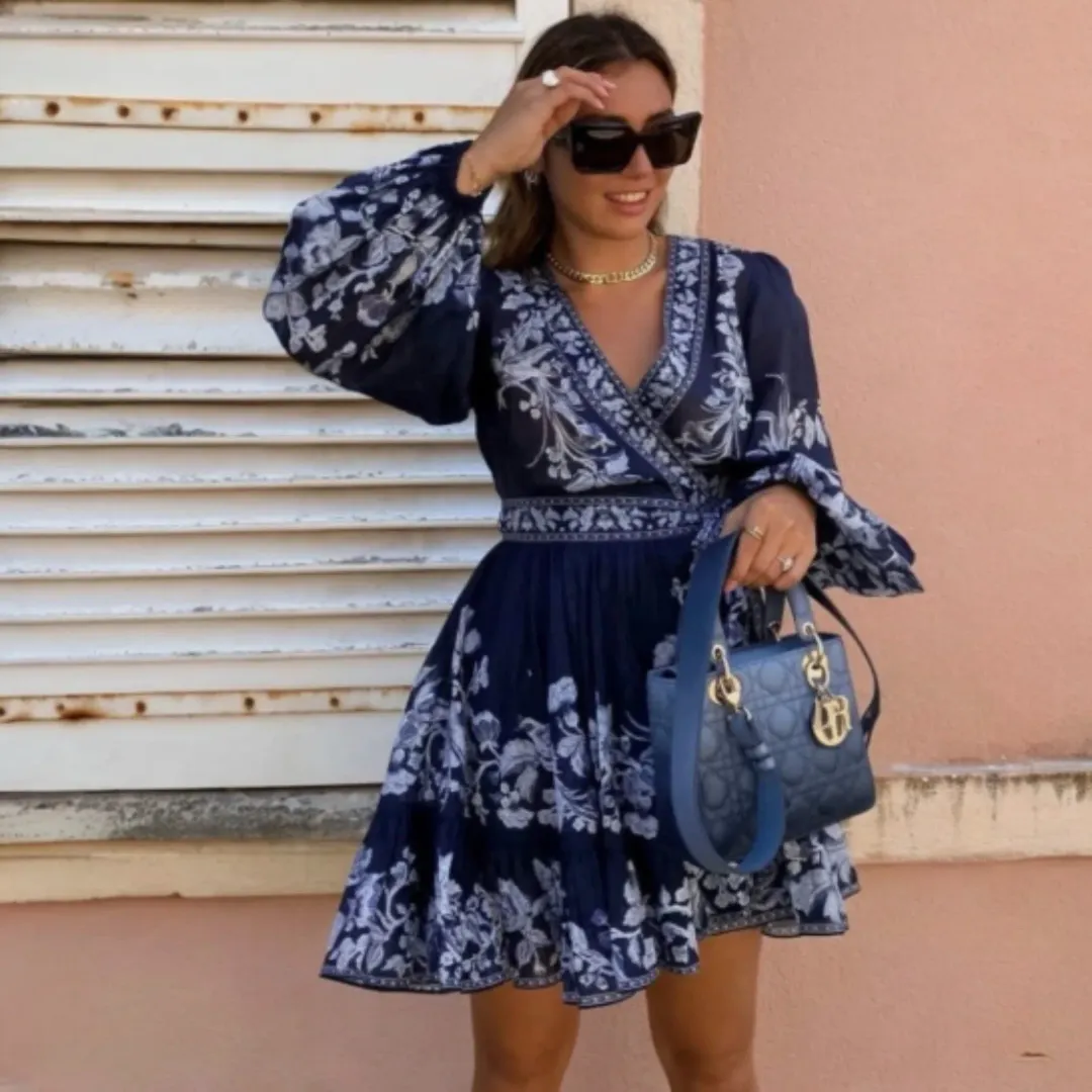 Zimmermann Aliane Blue Frill Dress Size 8 for rent on The Volte - main image