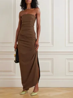 FLORENT STRAPLESS GOWN | MOCHA - SIZE 8 for rent on The Volte - image 1