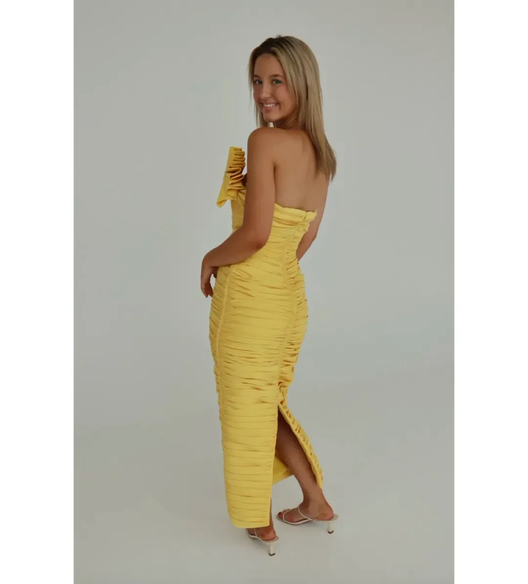 Rachel Gilbert Jensen Midi Dress Yellow Size 0/AU 6 for rent on The Volte - main image