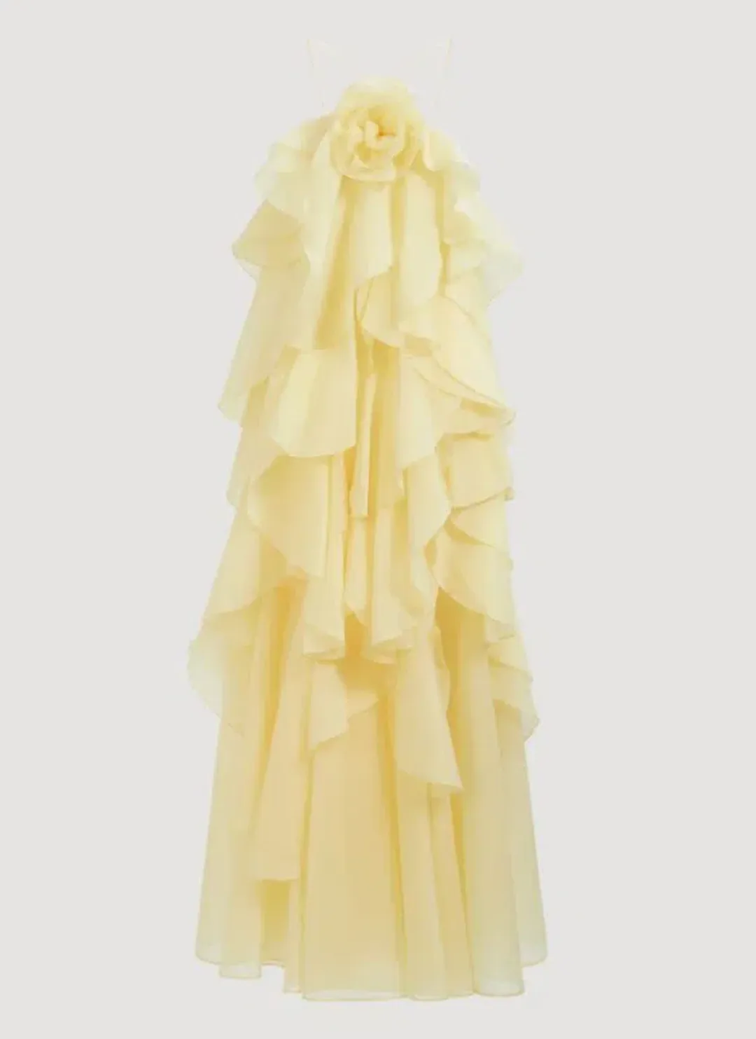 Aje Pandorea Layered Maxi Dress in Butter Yellow Size 6 for rent on The Volte - main image