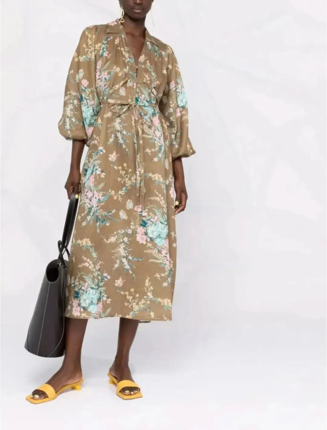 ZIMMERMANN CASSIA WRAP TIE MIDI DRESS SIZE 1/ AU10 for rent on The Volte - main image