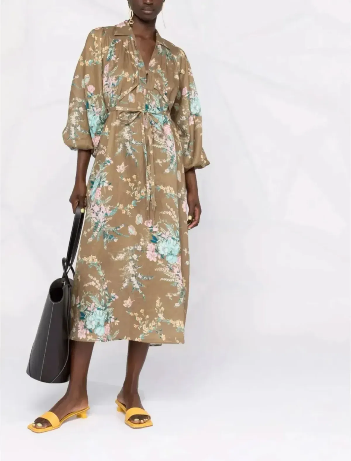 ZIMMERMANN CASSIA WRAP TIE MIDI DRESS SIZE 1/ AU10 for rent on The Volte - main image