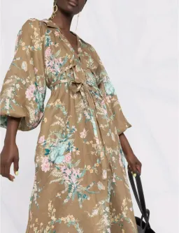 ZIMMERMANN CASSIA WRAP TIE MIDI DRESS SIZE 1/ AU10 for rent on The Volte - image 2