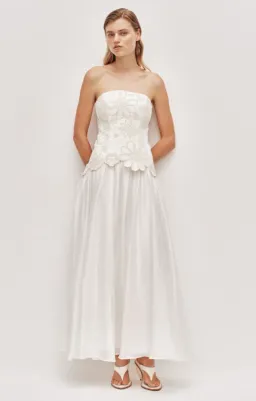 AJE Gia Embroidered Gown Ivory Size 10 for rent on The Volte - image 1