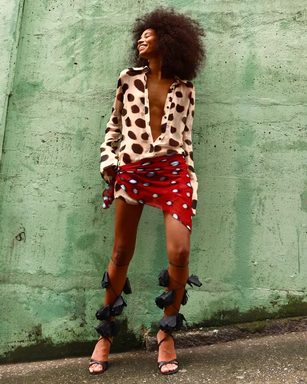 Rat & Boa NILAH SHIRT DRESS ANIMAL Size S for rent on The Volte - main image