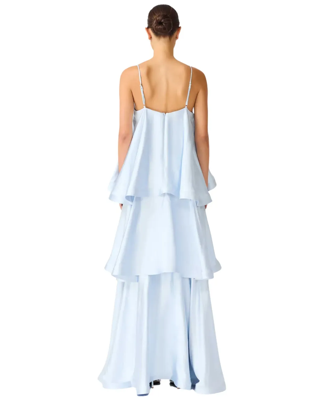 Elliatt Tilly Tiered Maxi Dress Pale Blue Size L for rent on The Volte - main image