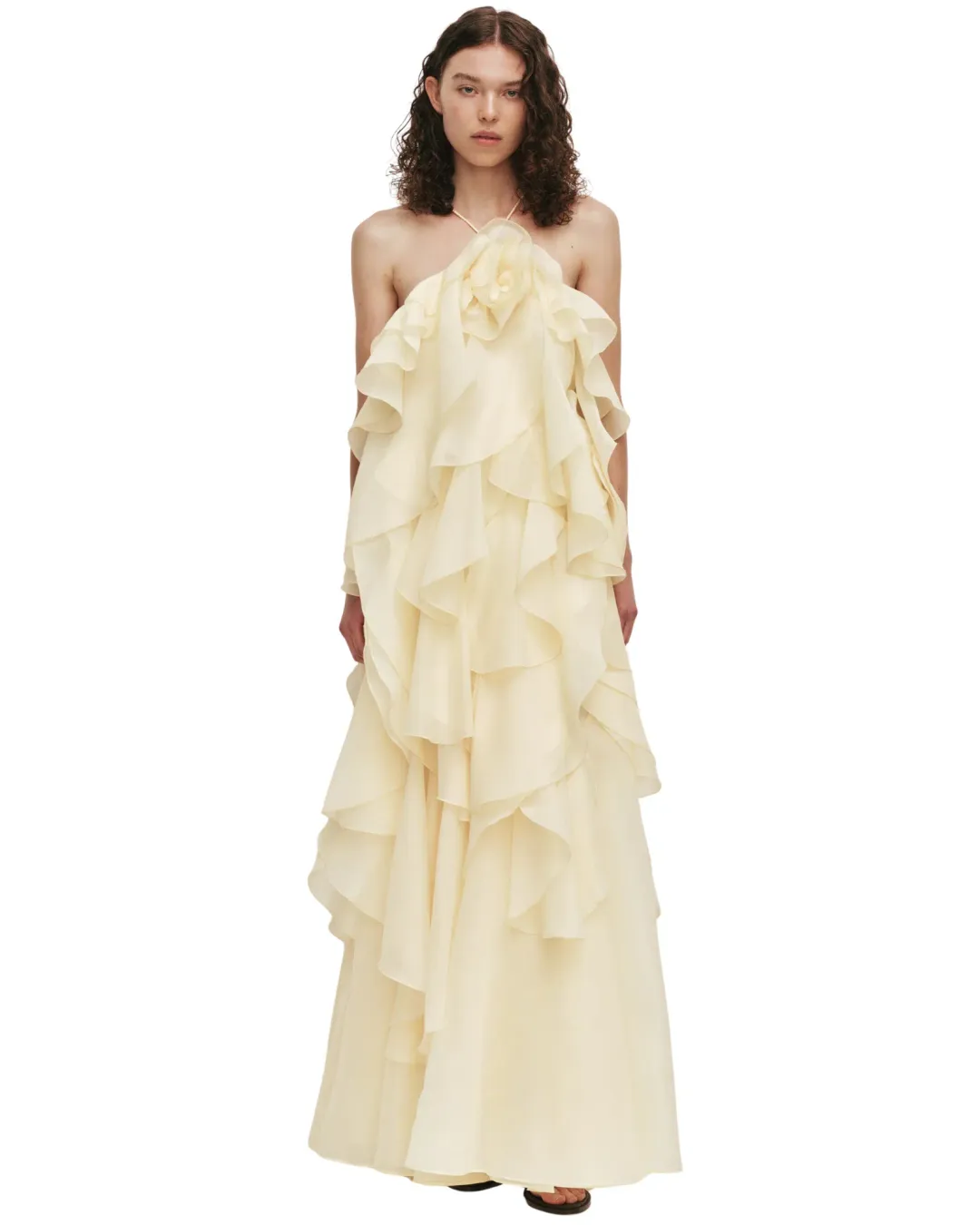 Aje Pandorea Layered Maxi Dress Butter Yellow Size 10 for rent on The Volte - main image
