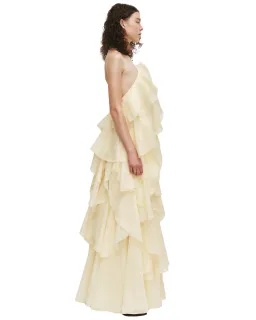 Aje Pandorea Layered Maxi Dress Butter Yellow Size 10 for rent on The Volte - image 2