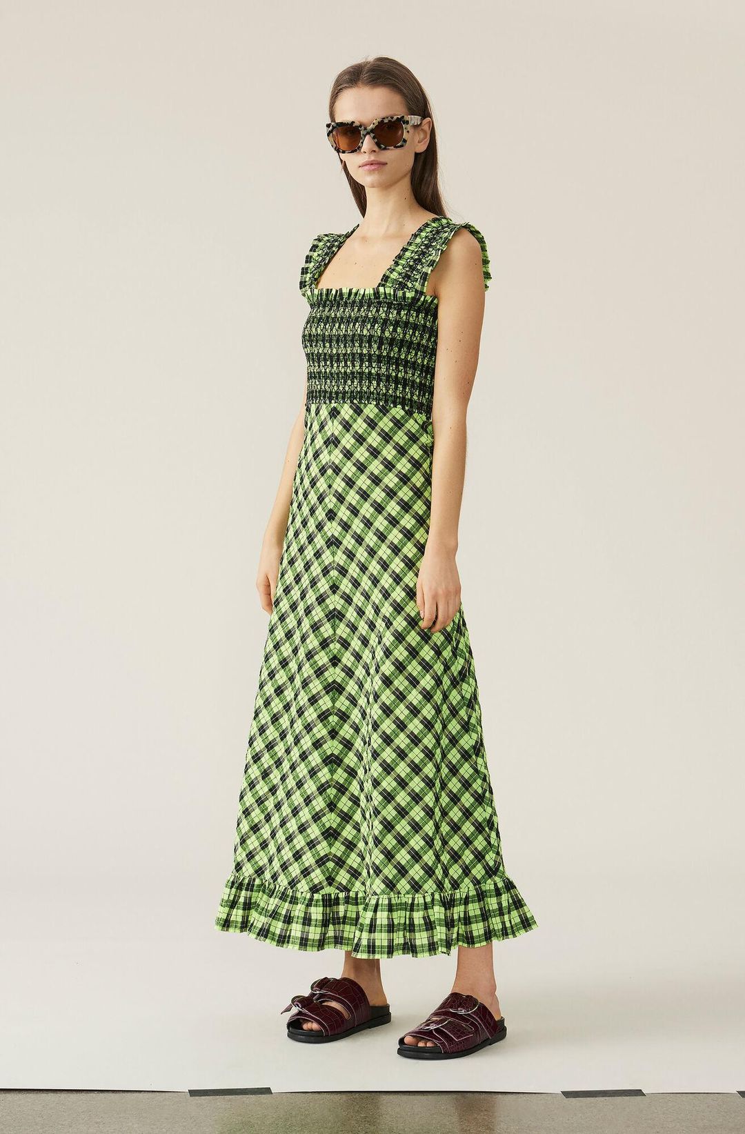 Ganni Seersucker Check Dress for rent on The Volte - main image