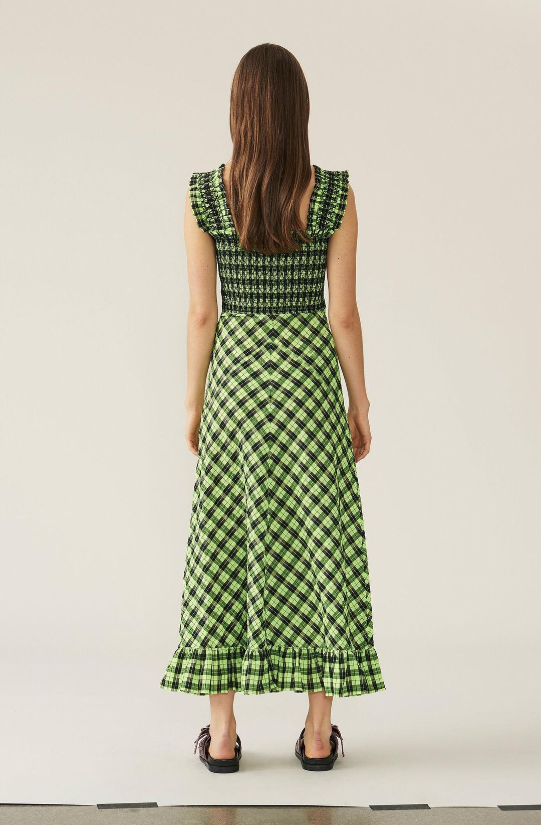 Ganni Seersucker Check Dress for rent on The Volte - main image