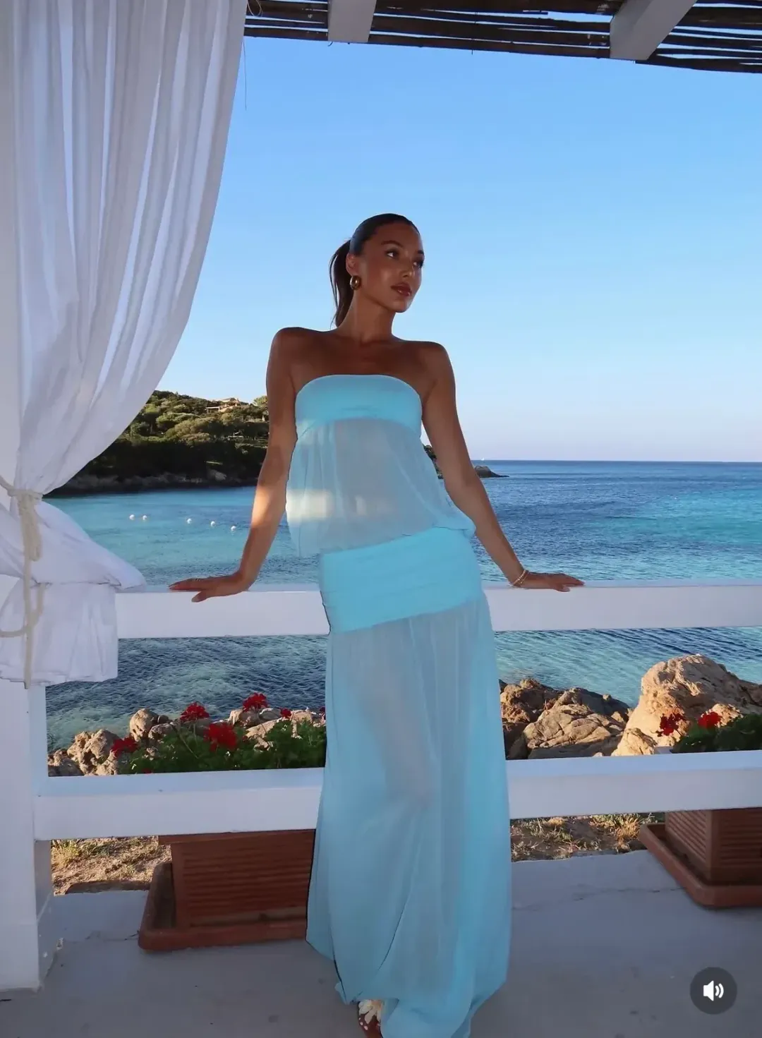 Ance Gria Romeo Gown Aqua size XS for rent on The Volte - main image