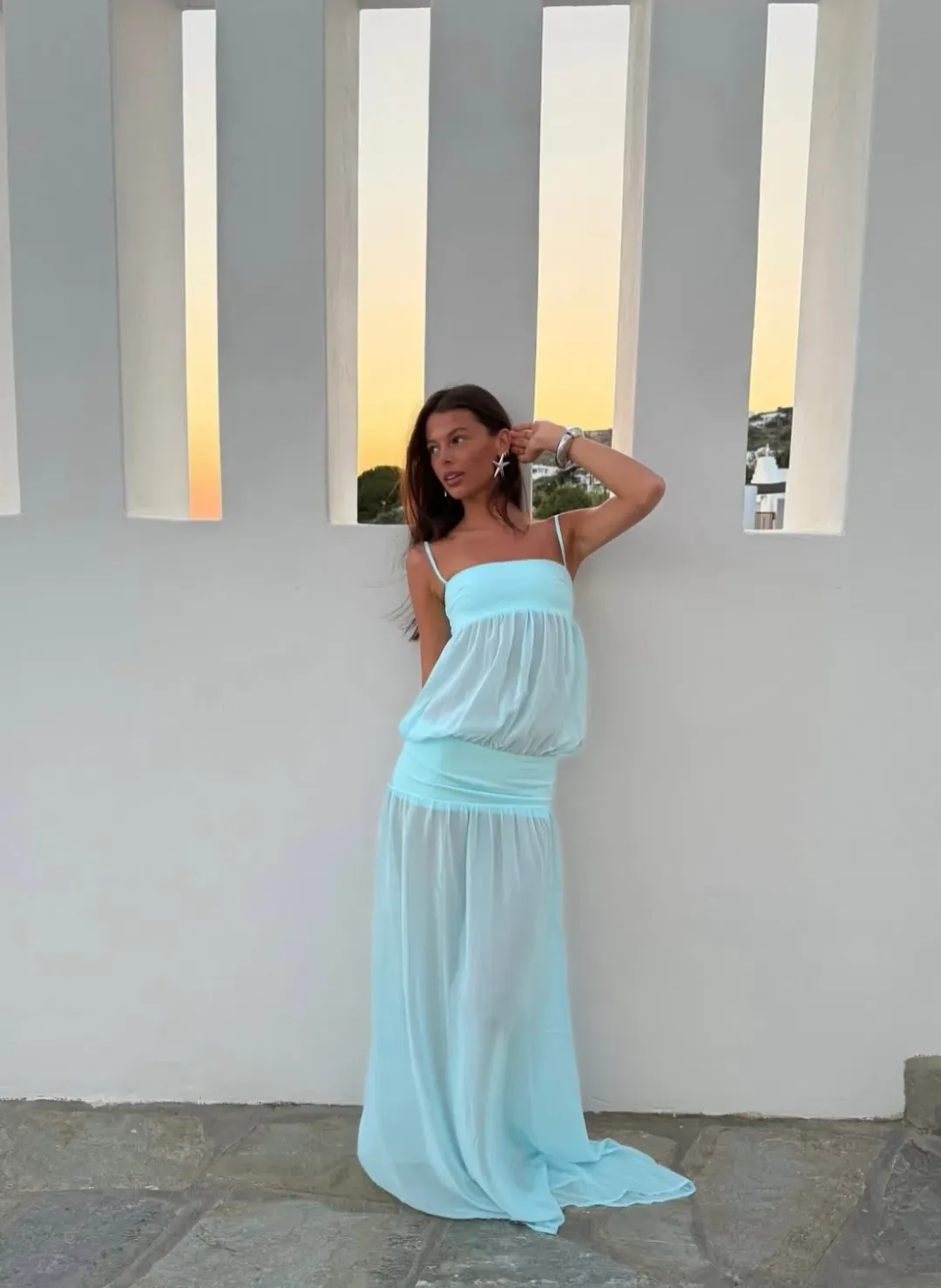 Ance Gria Romeo Gown Aqua size XS for rent on The Volte - main image