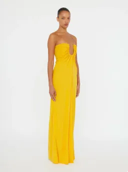 Christopher Esber Saffron Arced Palm Strapless Dress - Size 6 AU for rent on The Volte - image 2